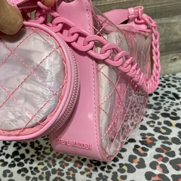 NEW Steve Madden Clear PINK Shoulder Handbag - Picture 3 of 5